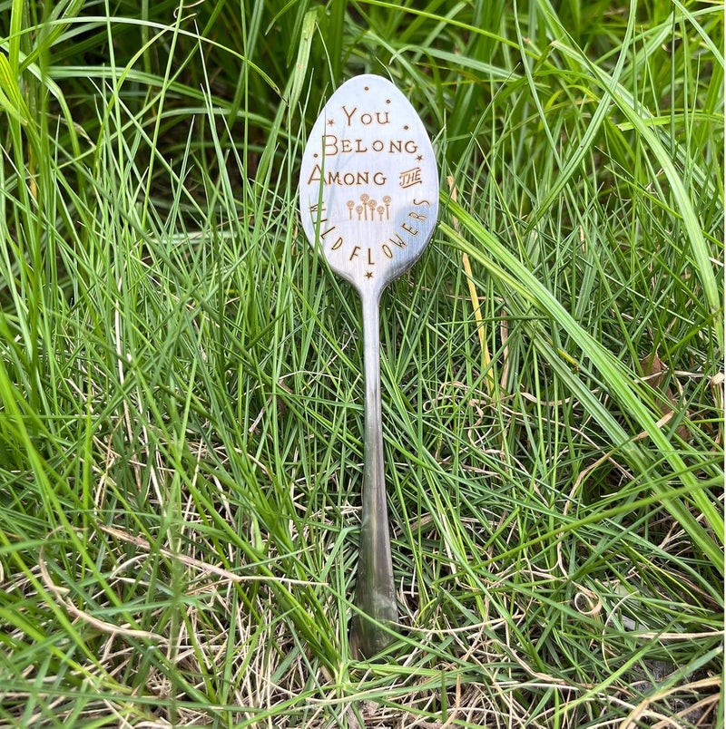 PLWalker Garden Plant Marker Friendship Gift for Women Gardeners, Plant Stake Label Sign Tag Gardening Gifts for Woman Plant Lovers, Metal Garden Decoration (Among Flowers) - Image 2